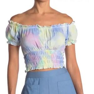Abound Tie Dye Off-Shoulder Crop Top